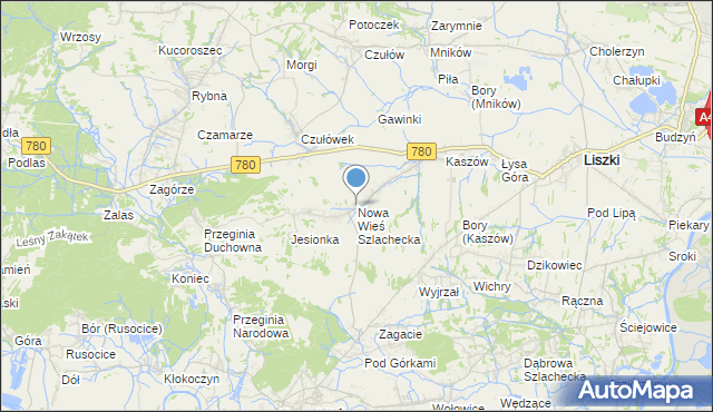 mapa Nowa Wieś Szlachecka, Nowa Wieś Szlachecka na mapie Targeo